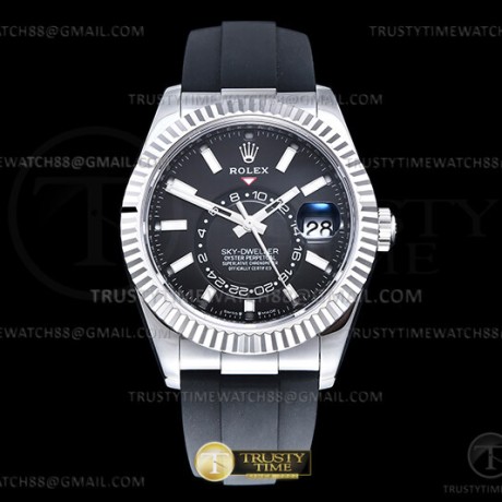 ZF공장 롤렉스 스카이드웰러 스틸 블랙다이얼 러버스트랩 텅스텐 Skydweller 336239 Wt WG/RU Black ZF V2 Asia 2824