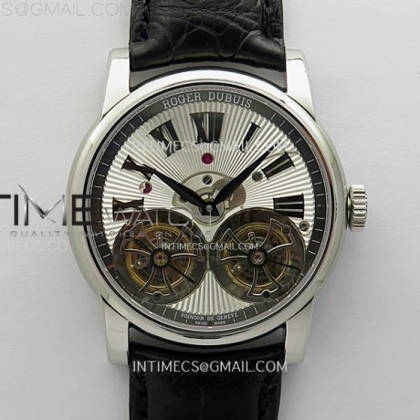 YS공장 로져드뷔 오마주 스틸 실버다이얼 블랙스트랩 더블 투어빌론 Hommage SS YSF Sliver Dial On Black Croco Leather Strap Double Tourbillon