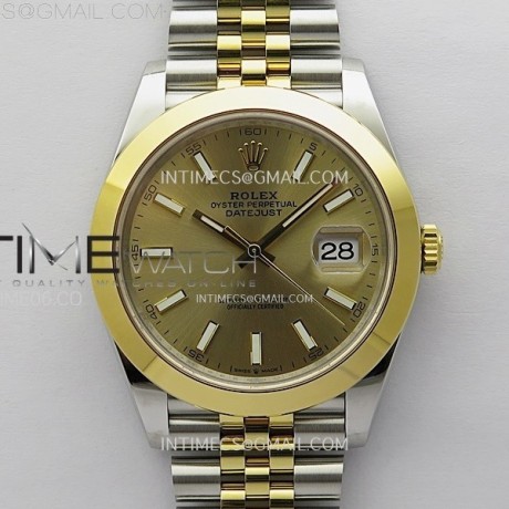 VS공장 롤렉스 데이저스트 36 옐로우골드콤비 샴페인골드다이얼 돔베젤 쥬빌레브레이슬릿 DateJust 41 126303 904L SS/YG VSF 1:1 Best Edition Gold Dial on Jubilee Bracelet VS3235