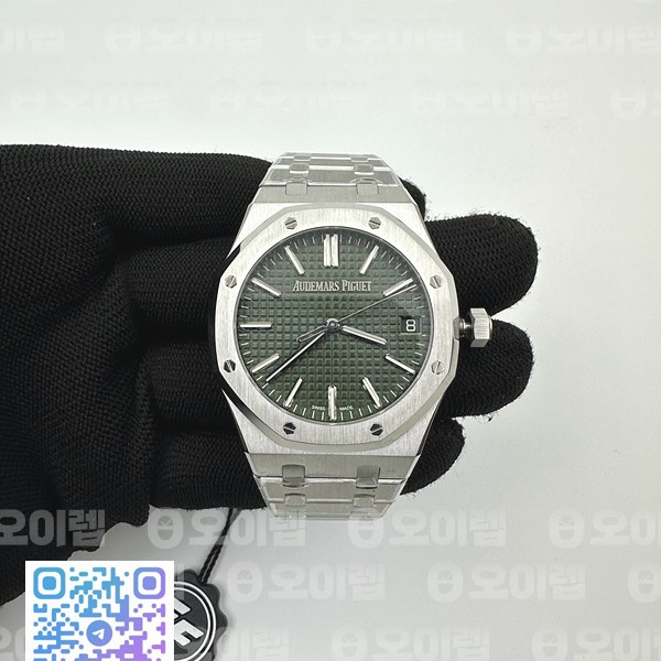 ZF공장 오데마피게 로얄오크 15510 50주년기념판 그린다이얼 브레이슬릿  Royal Oak 41mm 15510 50th SS ZF 1:1 Best Edition Green Textured Dial on SS Bracelet A4302 (Free Box)
