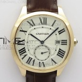 GS공장 V2 드라이브 로골 화이트다이얼 가죽스트랩 Drive de SS GSF 1:1 Best Edition White Textured Dial on Brown Leather Strap A23J to 1904-PS MC V2