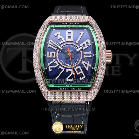 AB공장 뱅가드 크레이지아워 로골 블루다이얼 Vanguard Mens Crazy Hrs Diam RG/LE Blue ABF A23J
