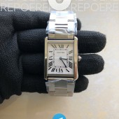 GP공장 까르띠에 탱크솔로 27MM Tank Solo SS White Dial on SS Bracelet Ronda Quartz