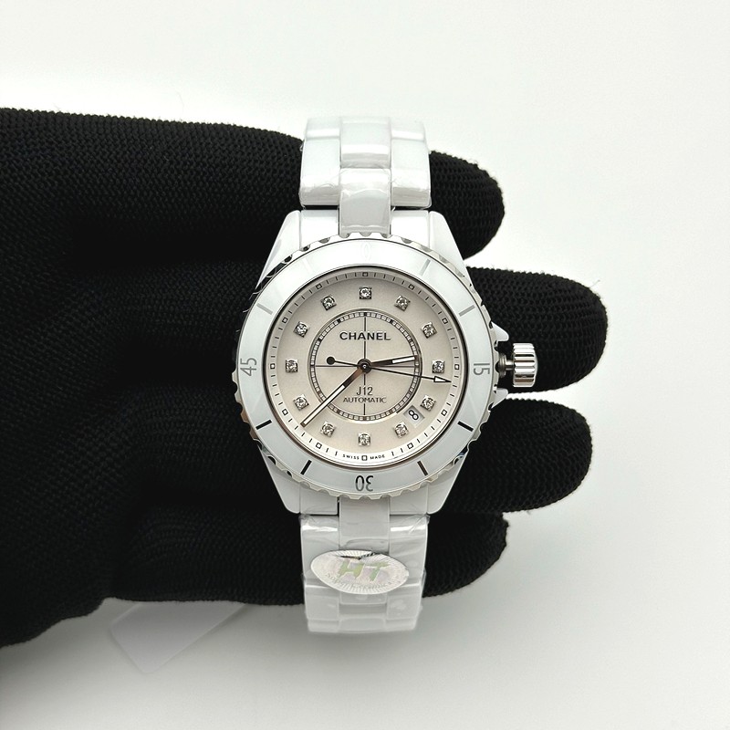 HT공장 J12 화이트세라믹 화이트다이얼 다이아몬드인덱스 38mm XHANEL J-12 38mm CER/CER Wht/Dia KOR MY9015 KOR EAST공장