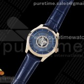 JB공장 오메가 드빌 뚜르비용 로골 블루다이얼 가죽스트랩 De Ville Tourbillon RG JBF Best Edition Blue Dial on Blue Leather Strap