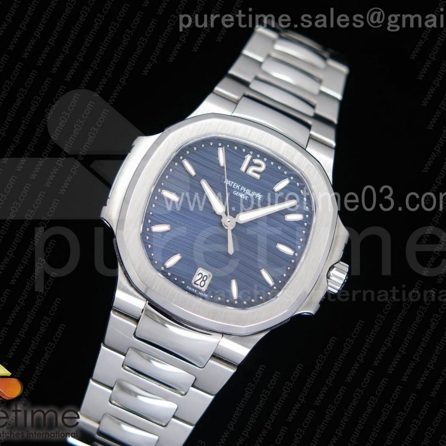 PF공장 파텍필립 노틸러스 레이디 7118 스틸 블루다이얼 Nautilus Jumbo Ladies 7118 Blue Textured Dial on SS Bracelet A324 Clone