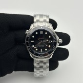 OM 오메가 씨마스터 다이버300 스틸 블랙 브레이슬릿 Seamaster 300M Chronometer SS Black on SS Bracelet A2824 (Black Balance Wheel) V2