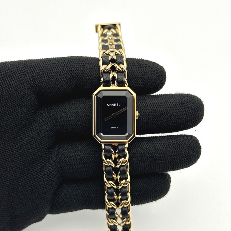 BV공장 샤넬 샤넬 프리미에르 아이코닉 블랙다이얼 블랙체인스트랩 Ppremière Iconic Chain Watch YG BVF 1:1 Best Edition Black Dial on Chain Bracelet RONDA Quartz