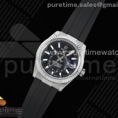 Noob공장 롤렉스 스카이드웰러 스틸 블랙다이얼 러버스트랩  Skydweller SS Noob Best Edition Black Dial on Oysterflex Strap A23J 눕