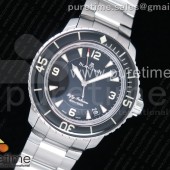 ZF공장 블랑팡 피프티패덤즈 스틸 블랙다이얼 브레이슬릿 Fifty Fathoms SS Black Black Dial on SS Bracelet A2836
