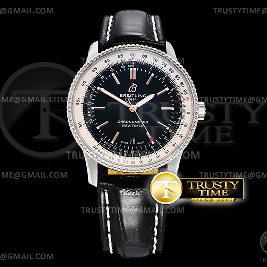 TF공장 브라이틀링 내비타이머 41MM 블랙다이얼 가죽스트랩 Navitimer 1 41mm SS/LE Black TF A2824
