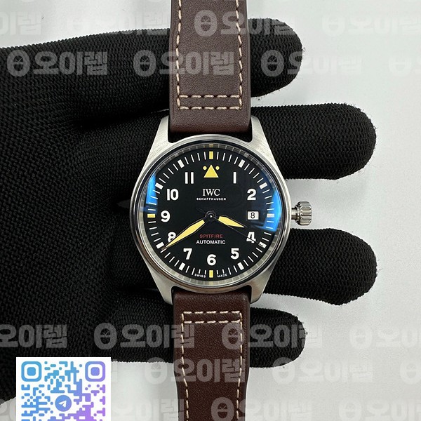 MK공장 스핏파이어 블랙다이얼 가죽스트랩 Pilot SpitFire IW326803 SS/LE MKF MY9015