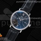 V7공장 포르토피노 블랙다이얼 악어스트랩 V7공장 Portofino Automatic SS IW356502 Black Dial on Black Croco Strap ETA2892