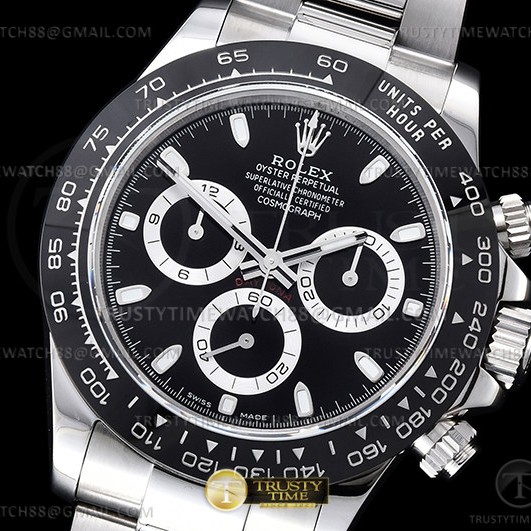 QF공장 롤렉스 세라믹 데이토나 블랙다이얼 브레이슬릿 Daytona 116500 CER SS/SS Black 904L QF V3 SH4130
