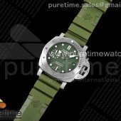 VS공장 파네라이 PAM1055 그린다이얼 그린러버스트랩 PAM1055 Luminor Submersible 42mm Verde Militare VSF 1:1 Best Edition on Green Rubber Strap P.900 Clone