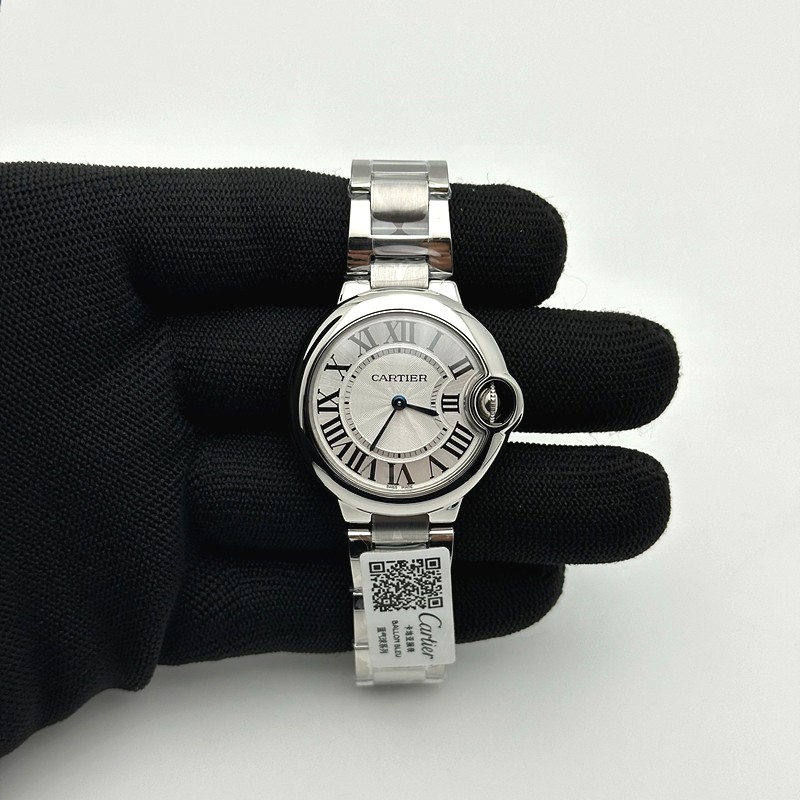 AF공장 까르띠에 발롱블루 33MM 스틸 Ballon Bleu 33mm SS White Textured Dial on SS Bracelet Jap Quartz