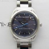 N1공장 오메가 씨마스터 아쿠아테라 150m 블루다이얼 블루핸즈 브레이슬릿 Aqua Terra 150M Master Chronometers N1F Best Edition Blue Dial Blue Second Hand on SS Bracelet A8900