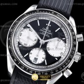 HR공장 오메가 스피드마스터 레이싱 크로노그래프 블랙팬더다이얼 러버스트랩 Speedmaster Racing Chrono 40mm SS/RU Blk/Wht HRF C3330
