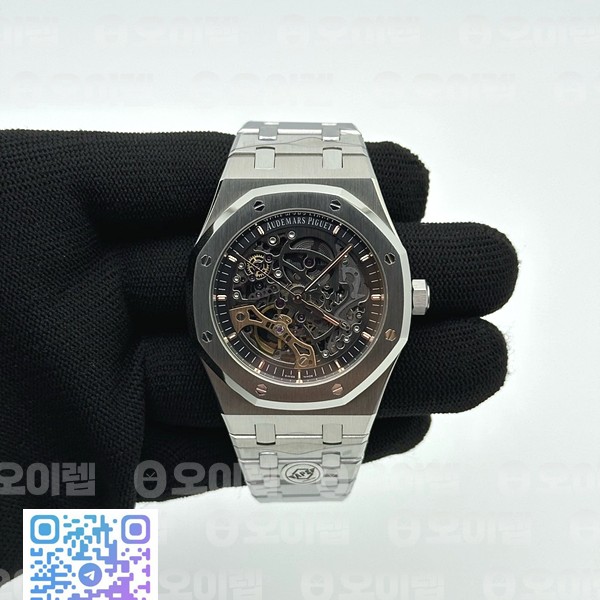APS공장 오데마피게 로얄오크 41 오픈워크 15407 스틸 스켈레톤다이얼 브레이슬릿 Royal Oak 41mm Openworked 15407 SS APSF 1:1 Best Edition on SS Bracelet A3132