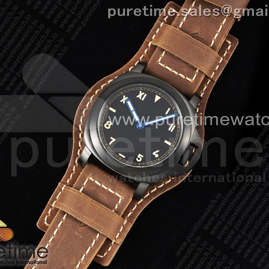 HW공장 파네라이 PAM779 PVD블랙케이스 블랙다이얼 가죽분트스트랩 PAM779 Luminor California PVD HWF 1:1 Best Edition on Brown Leather Strap A6497