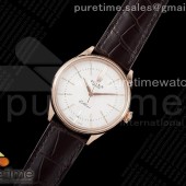 KZ공장 롤렉스 셀리니 로즈골드금통 화이트다이얼 가죽스트랩 Cellini RG KZF 1:1 Best Edition White Dial Stick Markers on Brown Leather Strap SA3132