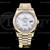 GM공장 V3 롤렉스 데이데이트 40 옐로우골드 금통 화이트다이얼 2836 DayDate 40mm Pres Flt YG/YG Wht/Rmn GMF V3 A2836