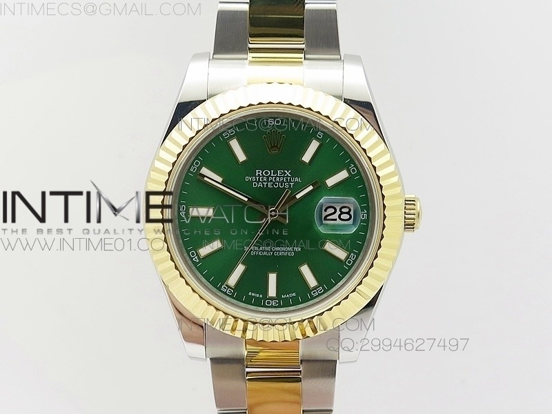 BP공장 V2 롤렉스 데이저스트2 콤비 그린다이얼 바인덱스 Rolex DateJust2 SS&YG Green Dial Bar Index 신형브레스렛