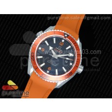 OM공장 오메가 씨마스터600 45mm 구형 오렌지베젤 러버스트랩 Planet Ocean Professional Orange Bezel 45mm 1:1  Rubber Strap A8500 (Black Balance Wheel)