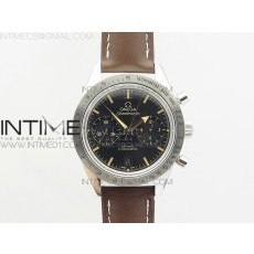 OM공장 오메가 스피드마스터57 스틸 블랙다이얼 브라운인덱스 브라운가죽스트랩 SPEEDMASTER '57 CO-AXIAL BLACK DIAL BROWN MARKERS ON BROWN LEATHER STRAP A9300 (FREE THE LEATHER STRAP)