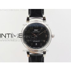 MK공장 IWC 다 빈치 스틸 블랙다이얼 DA VINCI IW356601 SS BLACK DIAL SS A2892 ON BLACK LEATHER STRAP