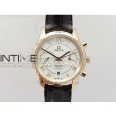 OM공장 오메가 드빌 크로노그래프 로즈골드금통 화이트다이얼 가죽스트랩 DE VILLE CHRONOGRAPH RG WHITE DIAL ON BROWN LEATHER STRAP A9300