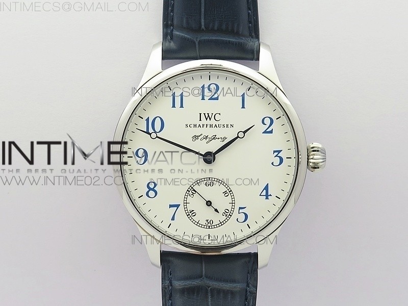 GS공장 IWC 포르투기저 IW544203 스틸 블루핸즈 화이트다이얼 가죽스트랩 PORTUGUESE IW544203 SS WHITE DIAL BLUE NUMBER MARKERS ON BLUE LEATHER STRAP