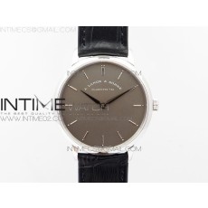 WF공장 아랑에운트죄네 색소니아씬 211026 스틸 그레이다이얼 가죽스트랩 SAXONIA THIN 211.026 SS GRAY DIAL ON BLACK LEATHER STRAP MIYOTA 9015