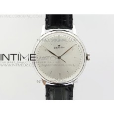 LH공장 제니스 엘리트 스틸 실버다이얼 가죽스트랩 ELITE SS SILVER DIAL ON BLACK LEATHER STRAP MIYATA 9015 TO ELITE 6150