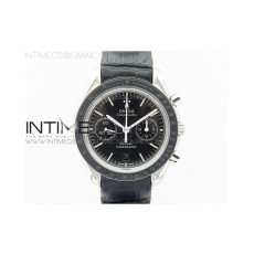 OM공장 V2 오메가 스피드마스터 문워치 스틸 블랙다이얼 가죽스트랩 SPEEDMASTER MOONWATCH SS V2 BLACK DIAL WHITE HANDSET ON BLACK LEATHER STRAP A9300