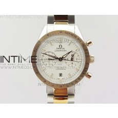 OM공장 오메가 스피드마스터57 코엑시얼 화이트다이얼 로즈골드콤비 브레이슬릿 SPEEDMASTER '57 CO-AXIAL RG/SS WHITE DIAL WHITE MARKERS ON RG/SS BRACELET A9300 (FREE LEATHER STRAP)