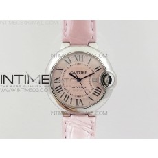 AF공장 까르띠에 발롱블루 33MM 스틸 핑크다이얼 핑크악어가죽스트랩 BALLON BLEU 33MM SS PINK TEXTURED DIAL ON PINK CROCO LEATHER STRAP CAL.076