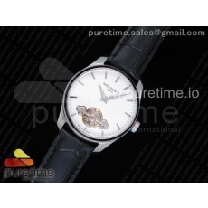 ML공장 파텍필립 클래식 디 에로틱 타임피스 화이트다이얼 스틸인덱스 가죽스트랩 Classic The Erotic Timepiece White Dial SS Markers on Black Leather Strap A23J