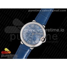 AF공장 까르띠에 발롱블루 42MM 스틸 블루다이얼 블루크로커다일스트랩 Ballon Bleu 42mm SS Blue Texture Dial on Blue Crocodile Strap A2892