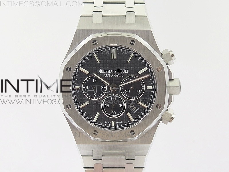 om공장 오데마피게 로얄오크 크로노그래프 스틸 블랙다이얼 브레이슬릿 ROYAL OAK CHRONO 26320ST SS BLACK DIAL ON SS BRACELET A7750