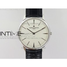 MK공장 바쉐론콘스탄틴 패트리모니 스틸 화이트다이얼 가죽스트랩 PATRIMONY 81180 SS WHITE DIAL ON BLACK LEATHER MIYOTA 9039