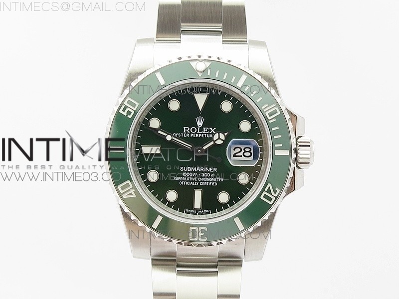 DJ공장 3135 롤렉스 316L 서브마리너 그린 데이트 SUBMARINER 116610 LV GREEN CERAMIC SS GREEN DIAL ON DJ3135(FREE TIMEAPPMILANO R COVER)