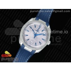 VS공장 오메가 씨마스터 아쿠아테라 150m 그레이다이얼 블루핸즈 러버스트랩 Aqua Terra 150M Master Chronometers Gray Dial Blue Hand on Blue Rubber Strap A8900 Super Clone