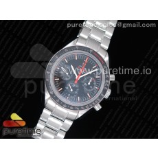 OM공장 오메가 스피디 튜즈데이 울트라맨 스틸 블랙다이얼 브레이슬릿 Speedmaster Speedy Tuesday 2 ‘Ultraman’  SS Bracelet Manual Winding Chrono Movement