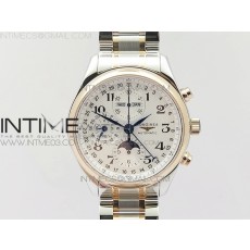 GS공장 론진 마스터컬렉션 문페이즈 로즈골드콤비 화이트다이얼 브레이슬릿 MASTER MOONPHASE CHRONOGRAPH SS/RG WHITE DIAL ON SS/RG BRACELET A7751