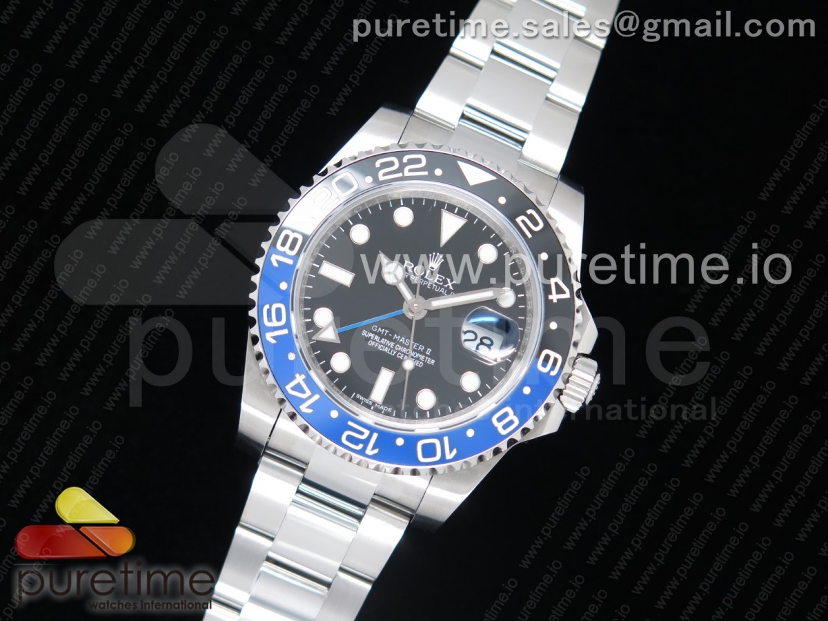 EW공장 롤렉스 GMT마스터2 블루앤블랙 파워에이드 브레이슬릿 GMT-Master II 116710 BLNR Black/Blue Ceramic on SS Bracelet A2836