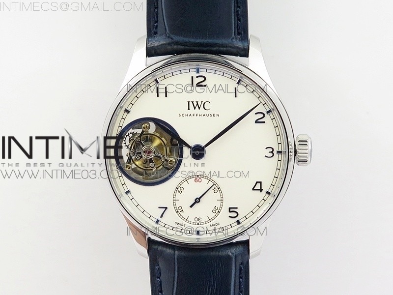 ZF공장 IWC 포르투기저 투어빌론 IW5463 스틸 블루핸즈 가죽스트랩 IWC PORTUGUESE TOURBILLON IW5463 SS WHITE DIAL BLUE MARKERS ON BLACK LEATHER STRAP