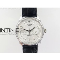 MK공장 롤렉스 셀리니 50519 리얼데이트 스틸 실버다이얼 가죽스트랩 CELLINI 50519 REAL DATE SS SILVER DIAL STICKS MARKERS ON BLACK LEATHER STRAP A3165