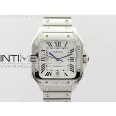 KOR공장 V2 까르띠에 산토스 드 까르띠에 라지 브레이슬릿(가죽줄 버클포함) SANTOS DE CARTIER LARGE 2018 WHITE DIAL ON SS BRACELET MIYOTA 9015