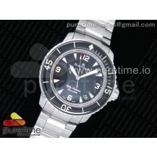 ZF공장 블랑팡 피프티패덤즈 스틸 블랙다이얼 브레이슬릿 Fifty Fathoms SS Black Black Dial on SS Bracelet A2836